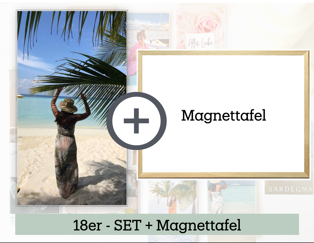 Magnettafel-Set mit 18 Fotomagneten