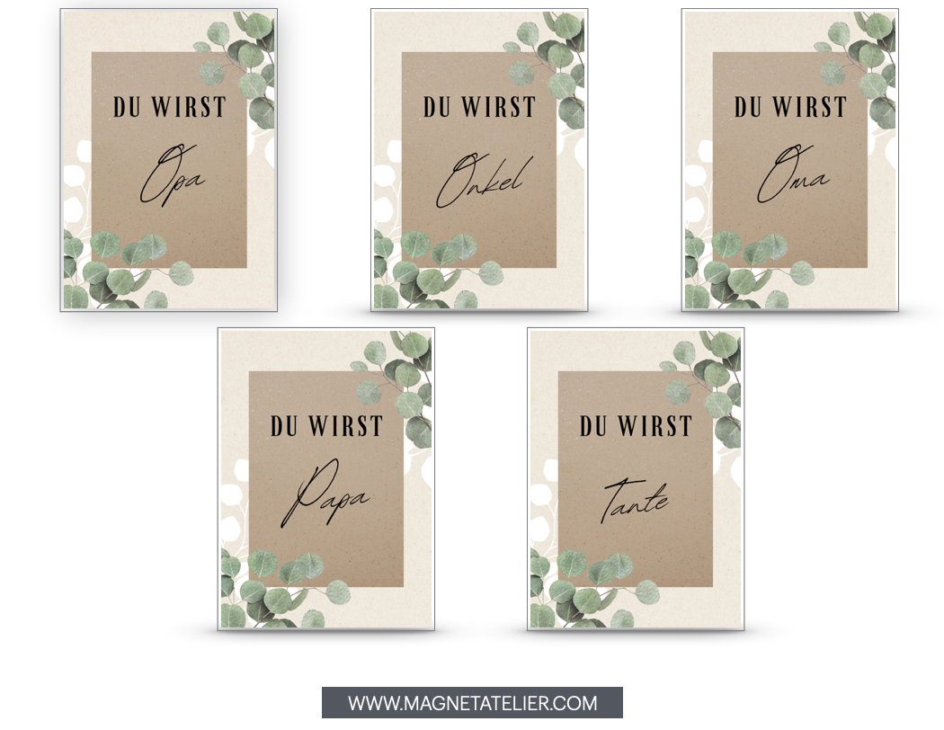 5er-Set Schwangerschaftsankündigung